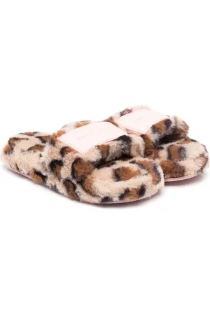 The Marc Jacobs Girls Slippers - Leopard-print faux-fur slippers
