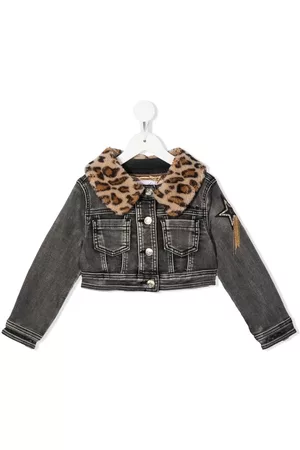 MONNALISA Detachable-collar denim jacket