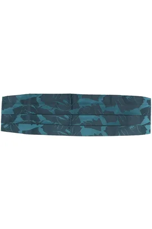 Saint Laurent 1990s abstract print silk smoking belt