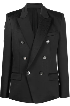 Balmain Logo button double breasted blazer