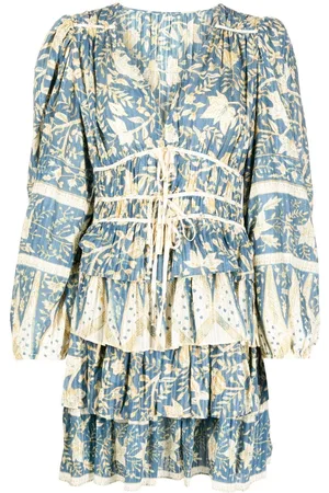 ULLA JOHNSON Nina floral-print ruffled mini dress