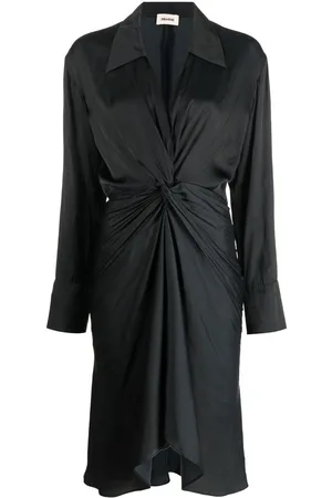 Zadig & Voltaire Rozo twisted V-neck midi dress