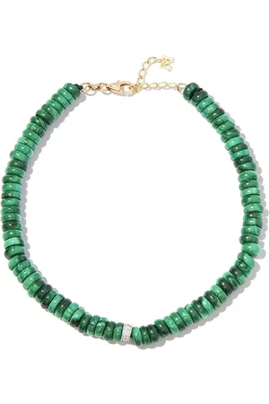 Mateo 14kt yellow malachite diamond beaded bracelet