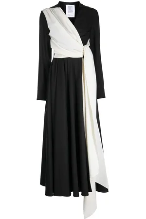 Rosie Assoulin Two-tone wrap maxi dress