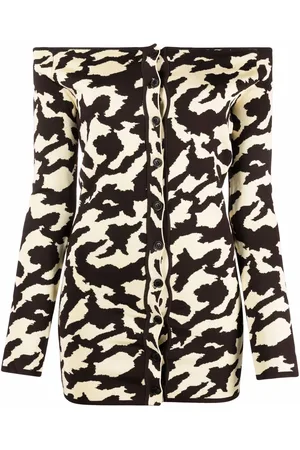 Nanushka Abstract-print off-shoulder dress
