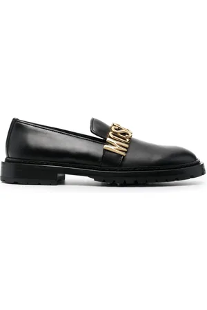 Moschino Logo-plaque 30mm leather loafers
