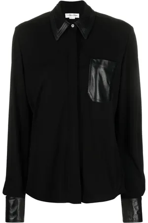 Victoria Beckham Leather accent shirt