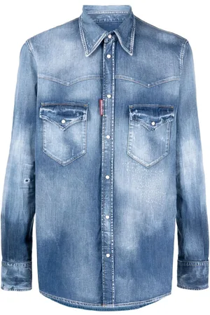 Dsquared2 Faded distressed denim shirt