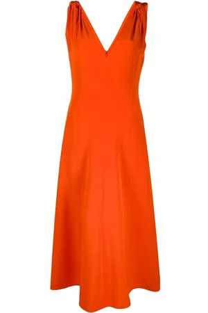 Victoria Beckham Twist-shoulder fit-and-flare dress