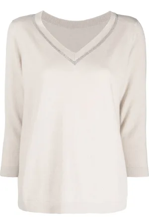 Fabiana Filippi V-neck metallic trim jumper