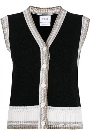Barrie Sleeveless cashmere cardigan