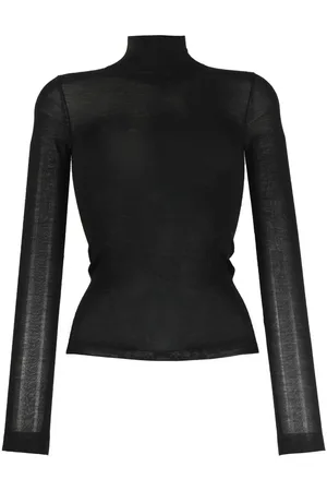 Nanushka Semi-sheer merino knit top