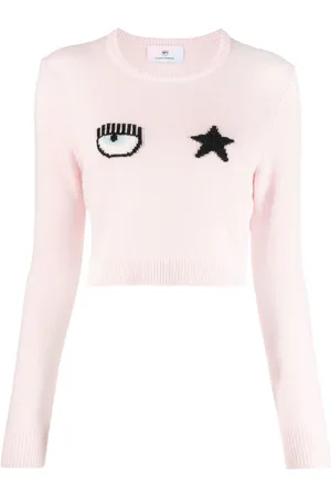Chiara Ferragni Embroidered-logo knitted jumper