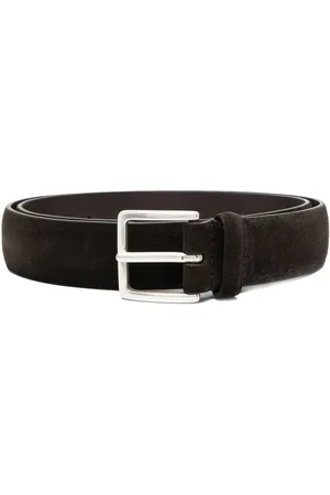 Orciani Men Belts - Square-buckle suede belt