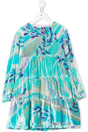 PUCCI Junior Abstract-print velvet dress