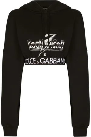 Dolce & Gabbana Logo-print cropped cotton hoodie