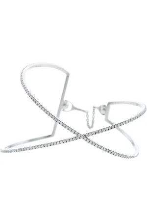 MESSIKA Pre-owned white gold Skinny Croisé cuff diamond bracelet