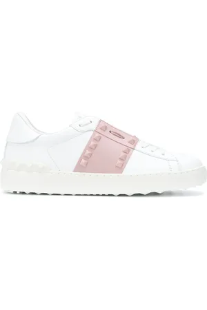 VALENTINO GARAVANI Rockstud open leather sneakers