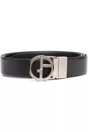 Giorgio Armani Pebbled-effect buckled belt
