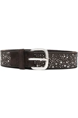 Orciani Men Belts - Bead-embellished suede belt