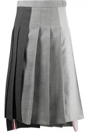 Thom Browne Fun-Mix pleated wool skirt