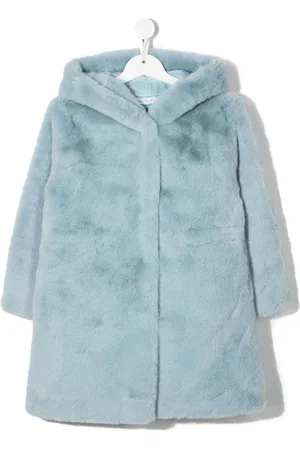 MONNALISA Girls Coats - Hooded faux-fur coat