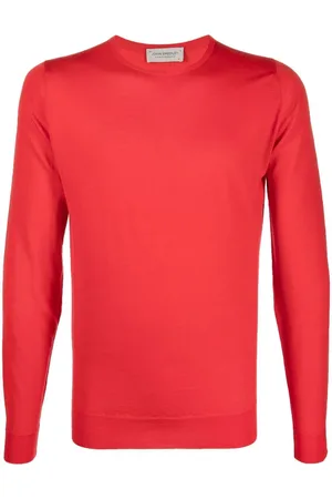 JOHN SMEDLEY Fine-knit ribbed-trim jumper