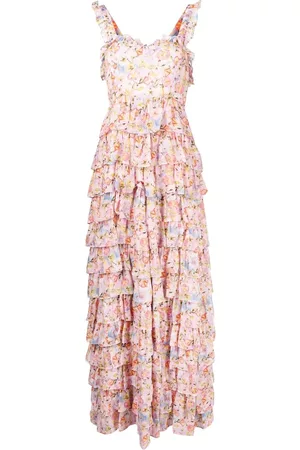 LOVESHACKFANCY Floral-print tiered dress