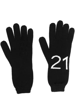 Nº21 Logo intarsia-knit gloves