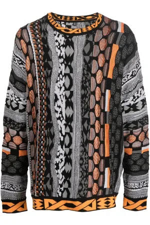 McQ Patterned intarsia-knit jumper