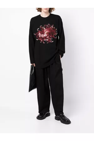 YOHJI YAMAMOTO Floral-print wool jumper