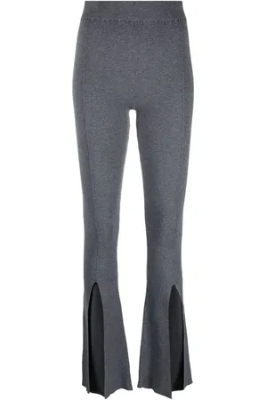 REMAIN Front-slit rib knit trousers
