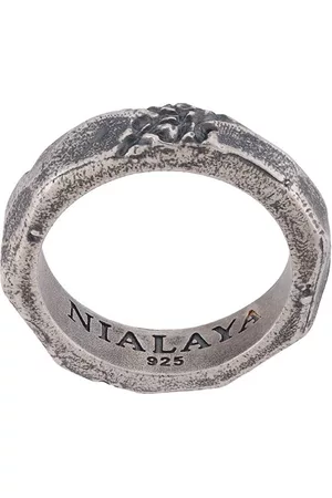 Nialaya Men Rings - Engraved ridged ring