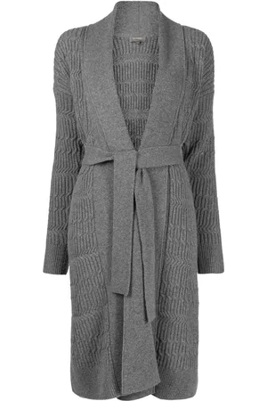 N.PEAL Knitted tie-waist cardi-coat