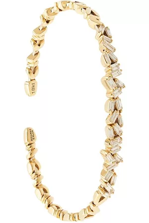 Suzanne Kalan 18kt yellow Uneven Fireworks diamond cuff