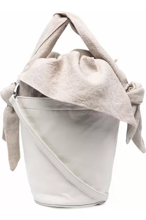 YOHJI YAMAMOTO Linen-lined leather bucket bag