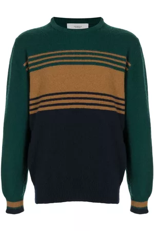 PRINGLE OF SCOTLAND Striped panelled wool jumper