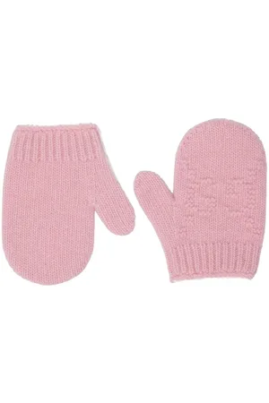 Gucci Logo-texture knit gloves