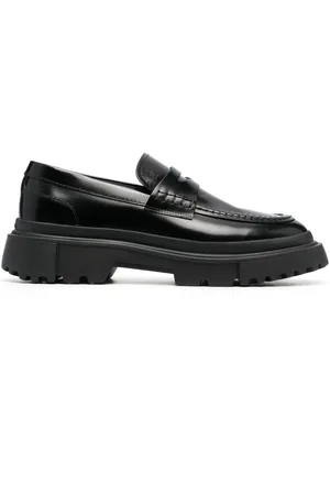 Hogan Leather ridged-sole loafers