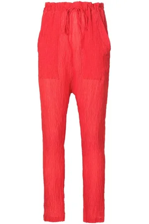 AMIR SLAMA Crinkle-effect silk trousers