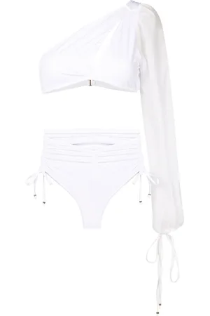 AMIR SLAMA One-shoulder long-sleeve bikini set