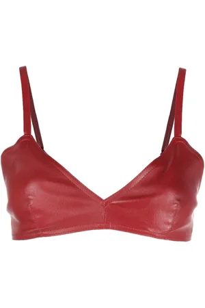 The Mannei Sierra leather cropped tank top