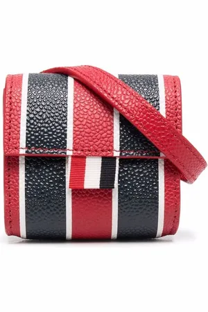 Thom Browne Mini vertical-stripe pouch bag