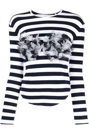 pushBUTTON Ruffle striped top