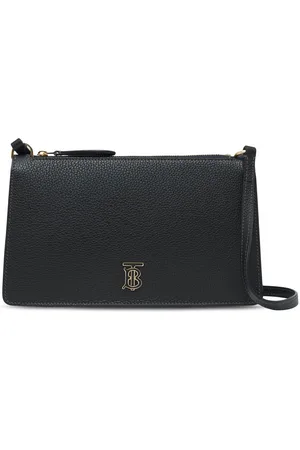 Burberry Grained-leather TB pouch