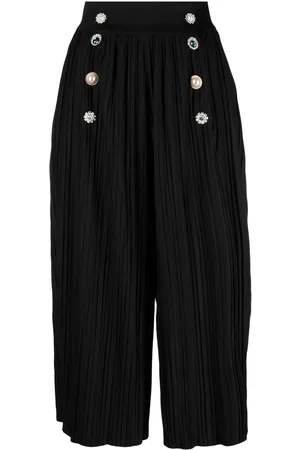 Viktor & Rolf Pleated double-breasted culottes