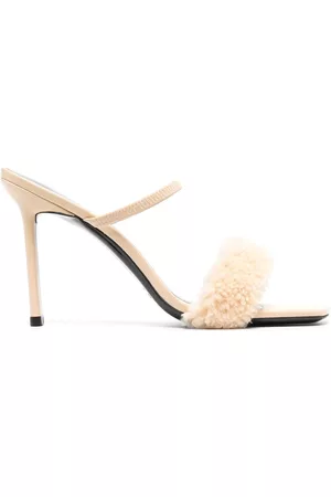 By Far Ada 100mm shearling sandals
