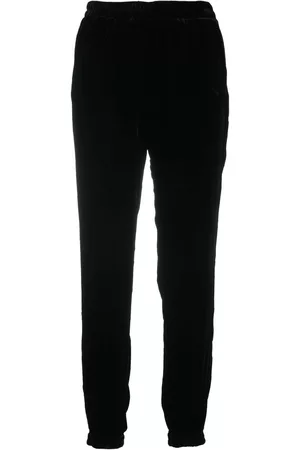 Gold Hawk Velvet tapered track pants