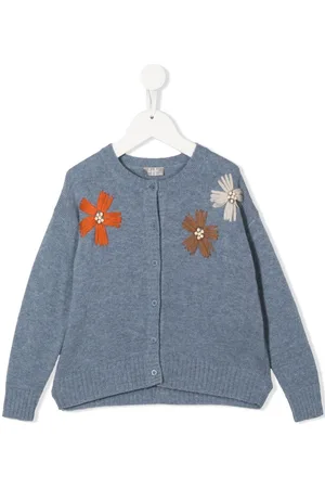 Il gufo Floral-embroidered cardigan