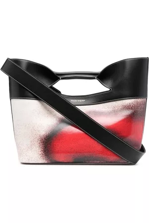 Alexander McQueen Women Tote Bags - Leather graphic-print tote bag